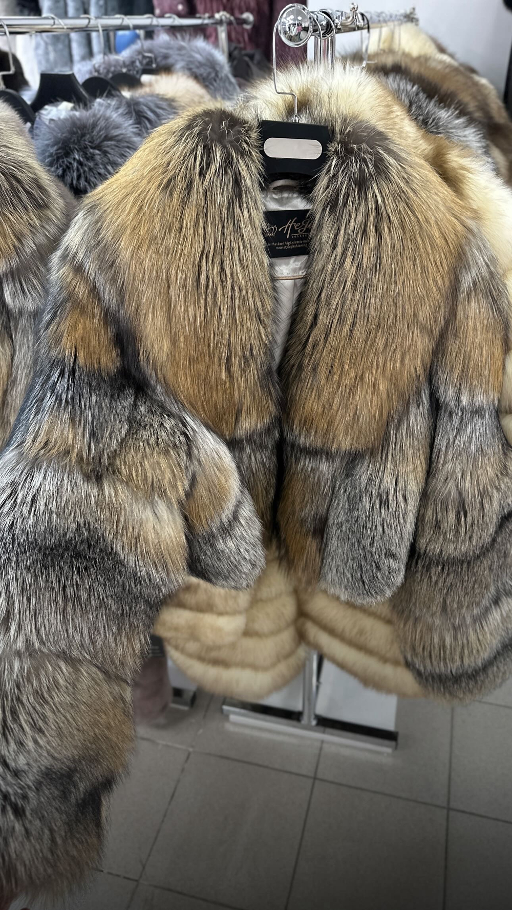 Шуба - кроп из лисы «крестовка» 45см