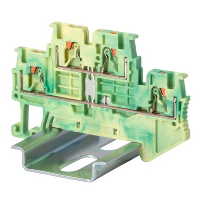 Клемма заземления двухуровневая, зажим push-in, 4 точки подключения, 1.5 кв.мм