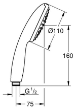 Ручной душ GROHE Tempesta 110, 1 режим струи, 8.7 л/мин, хром (27923003)