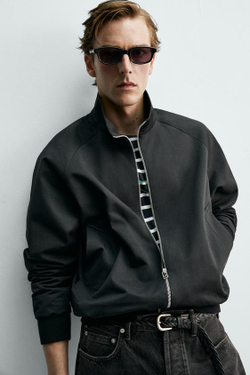 ZARA Х AARON LEVINE КУРТКА REGULAR FIT ИЗ ХЛОПКА И ШЕРСТИ, ЧЕРНЫЙ