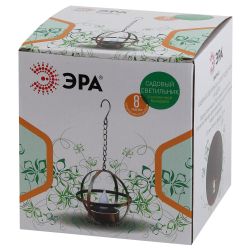 Светильник уличный ЭРА ERASFM-02 садовый на солнечной батарее Лофт подвесной на цепи металл 28 см