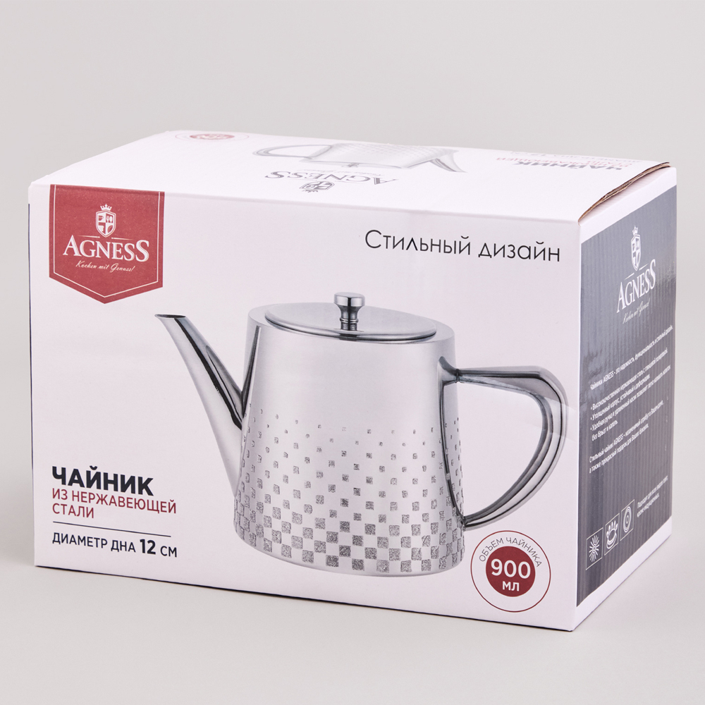 Чайник 0,9л нерж, 916431