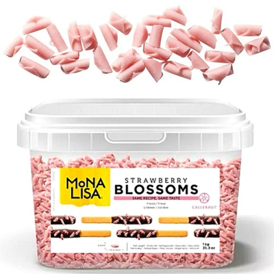 Шоколадная стружка (завитки) из розового шоколада «Callebaut» "Mona Lisa"