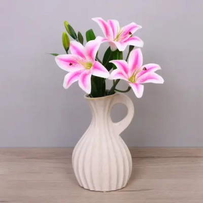 Искусственные цветы «Букет Лилий» 45см цвет розовый