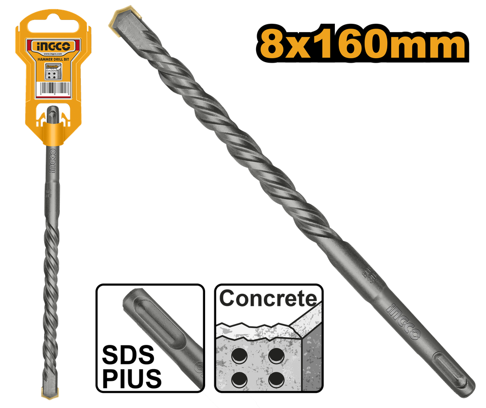 Бур по бетону SDS-plus 8х160 мм INGCO DBH1210802 INDUSTRIAL