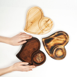 Набор деревянных менажниц из кедра 220х200мм*3ед. с гравировкой "Тепло внутри -сказочно снаружи". MGN3