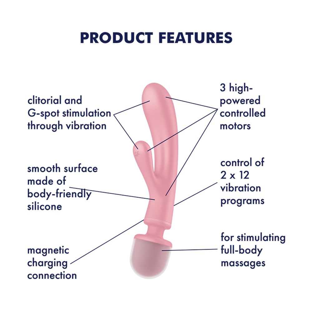 Satisfyer Triple Lover - Вибратор-ванд 2 в 1