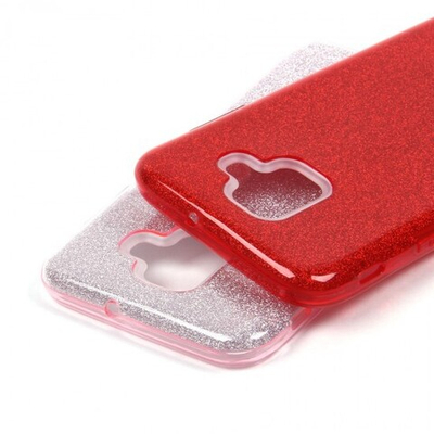 Чехол ТПУ с блестками для Samsung Galaxy A6 (2018), 010028 Красный