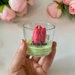 Набор ароматических свечей Белый, Желтый и Красный тюльпаны