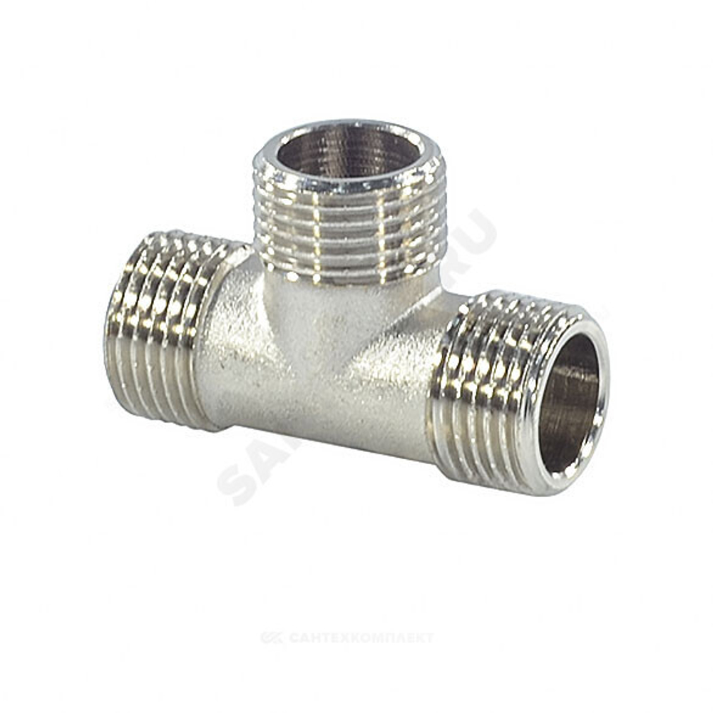 Тройник латунь никель Ду 20 (3/4") НР/НР/НР SantechSystems