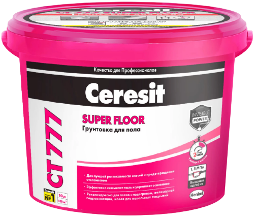 Грунт водно-дисперсионный для впитывающих оснований Церезит Super Floor CT 777 10 л