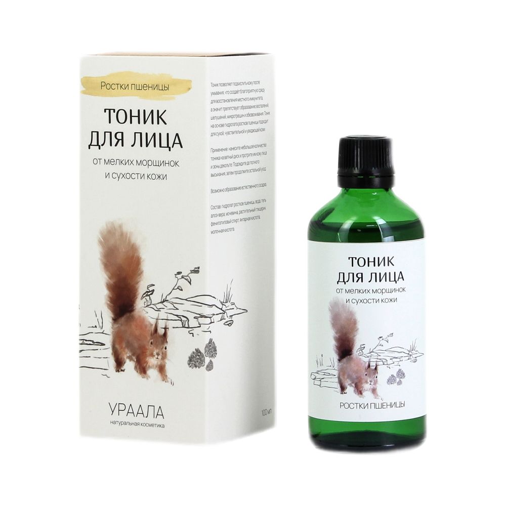 Тоник для лица РОСТКИ ПШЕНИЦЫ от мелких морщинок и сухости кожи 100 мл (URA'ALA)