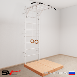 Шведская стенка Sv Sport усиленная 6304 (Турник рукоход/Кольца/Мат 1м)