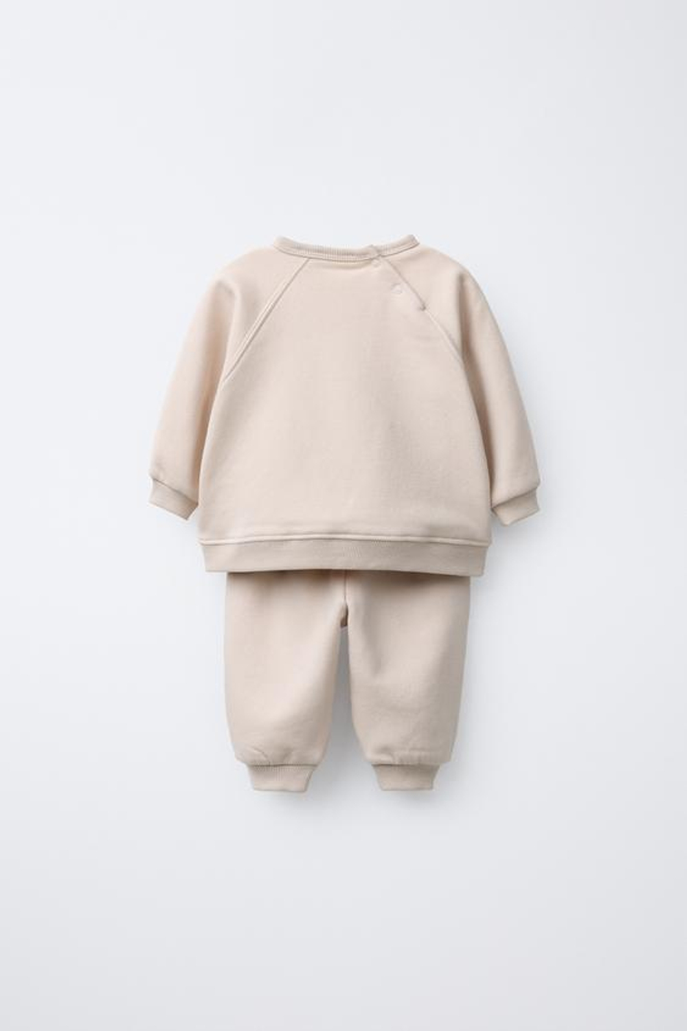 ZARA КОМПЛЕКТ: ТОЛСТОВКА И БРЮКИ-ДЖОГГЕРЫ С ВНУТРЕННИМ НАЧЕСОМ, СВЕТЛО-БЕЖЕВЫЙ