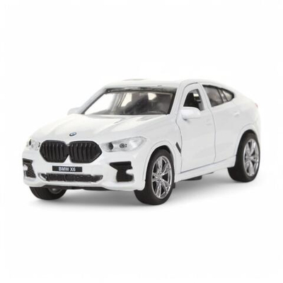 Модель ин. мет. "BMW X6" 12см, двери, багаж, белый, коробка X6-12-WH (Технопарк)