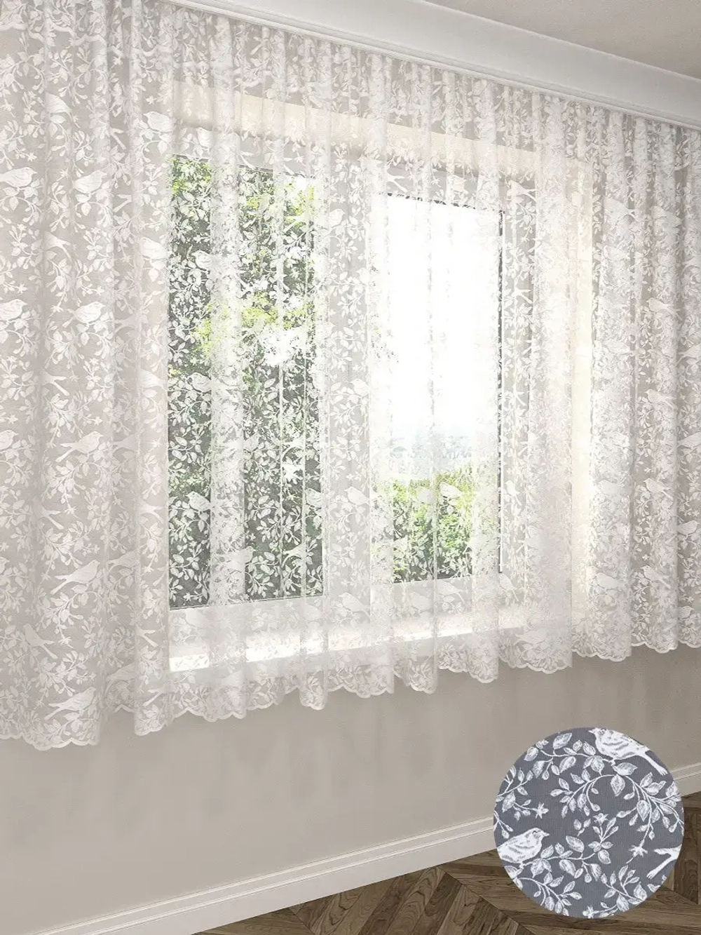 Тюль на кухню короткая 180х300 см