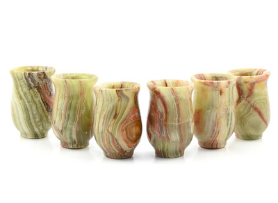 Стопки классические из оникса 6 шт 35*35*60мм