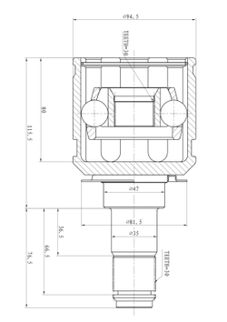 ШРУС внутренний L=R  TOYOTA Land Cruiser Prado 120 02-09 GANZ GIK04015