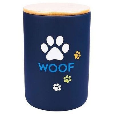 КерамикАрт бокс керамический для хранения корма для собак WOOF 1,9л, черный