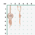 Серьги «Ловцы снов» с английским замком из комбинированного золота 02-5390-00-000-1111