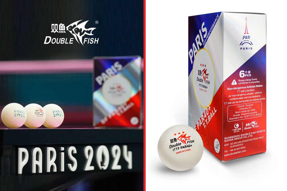 Мячи для н/т Double Fish PAR40+ 3*** (paris(6 шт/упак.) р-р.40+