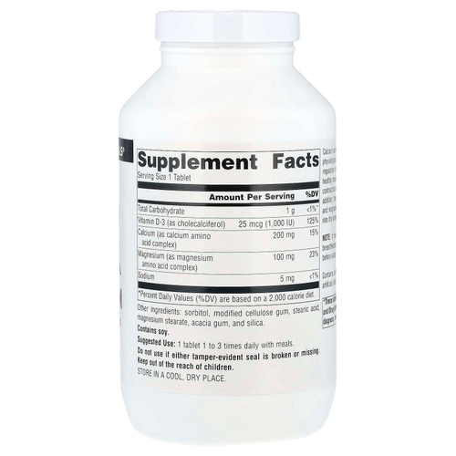 Source Naturals, кальций и магний, 300 мг, 250 таблеток