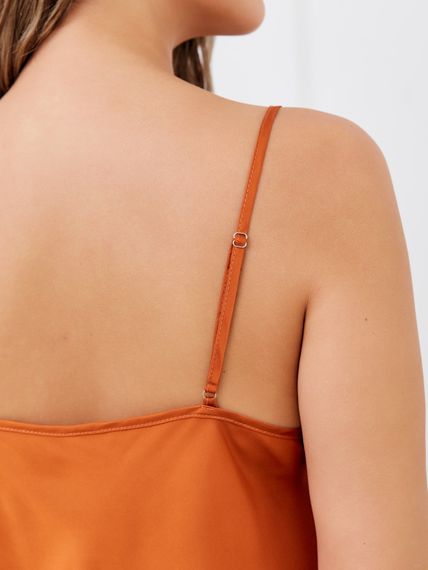 Пижама женская шелковая НИКА терракот