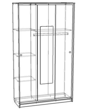 Шкаф-купе СТАЙЛ с зеркалом /1300*2000*503/ левый маренго