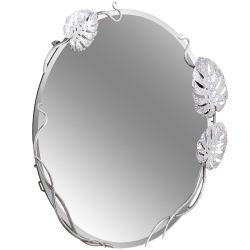 Зеркало настенное Monstera Deliciosa (Монстера) Античное серебро