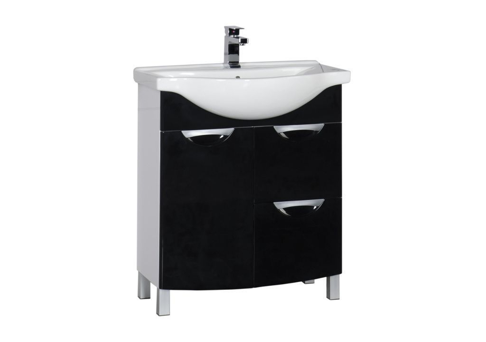 Тумба с раковиной Aquanet Асти 75 б\к черный