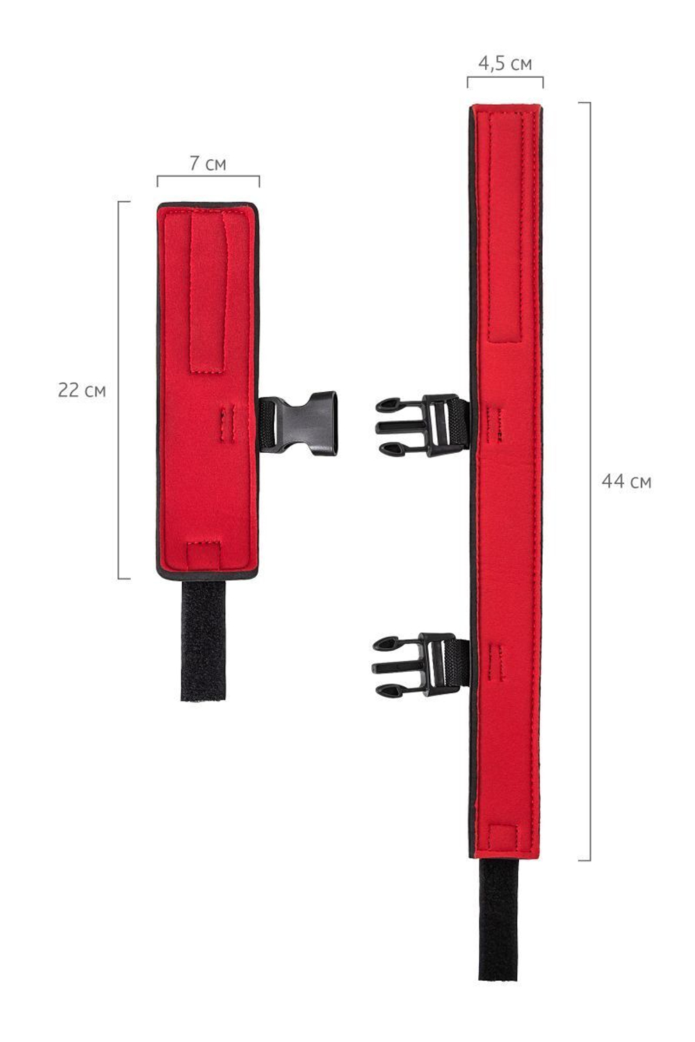 Черный ошейник с наручниками на липучках (Цвет: черный)