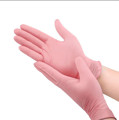 Перчатки нитриловые розовые М (100 шт/уп)