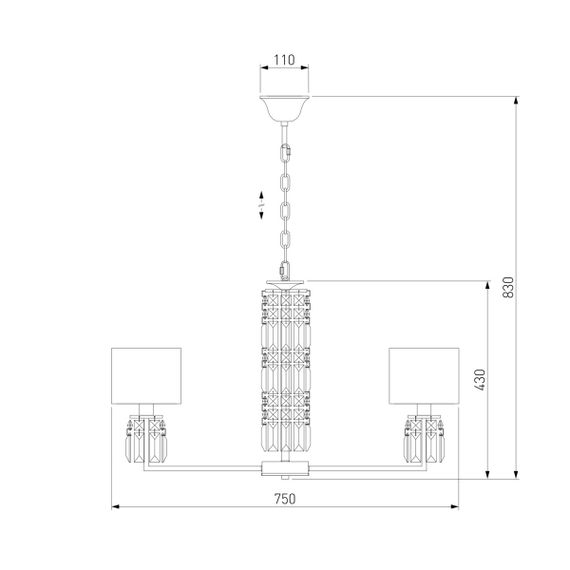 Подвесная люстра Eurosvet Zaffiro 10099/8 хром/прозрачный хрусталь Strotskis