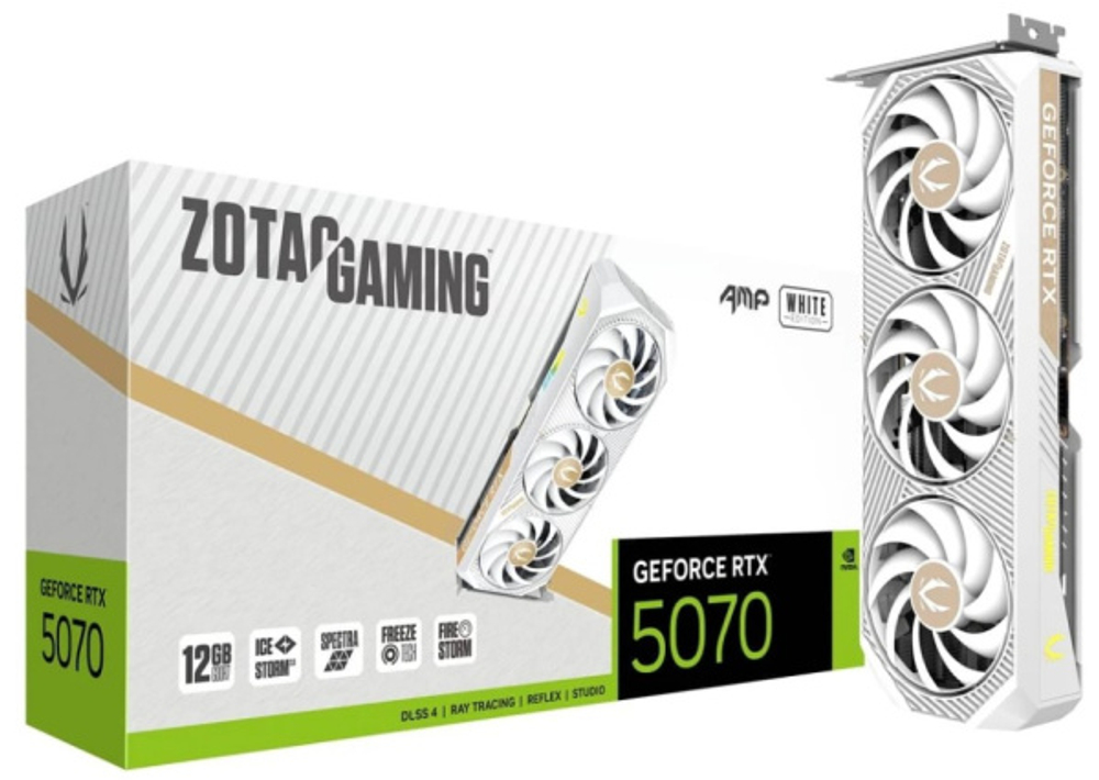 Видеокарта Zotac GeForce RTX 5070 AMP WHITE ED (ZT-B50700FQ-10P)
