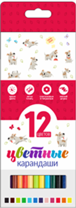 Набор цветных карандашей "Мир детства" 12 штук пластиковые, в коробке