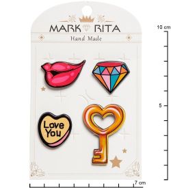 MR- 88 Н-р брошей с цанговым зажимом бабочка «Гламурный стиль» Mark Rita