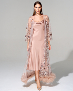 Кардиган с премиальными перьями страуса