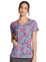 Футболка медицинская женская Dickies DK852, принт "Meow", серый, XS