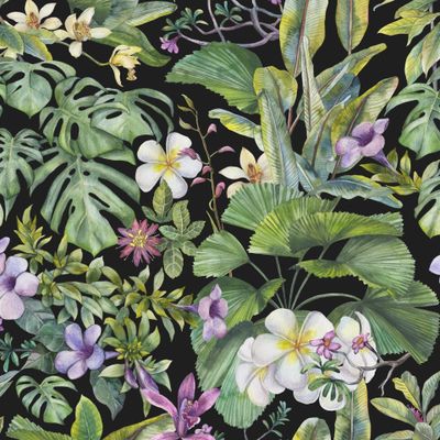 Тропический цветочный принт
