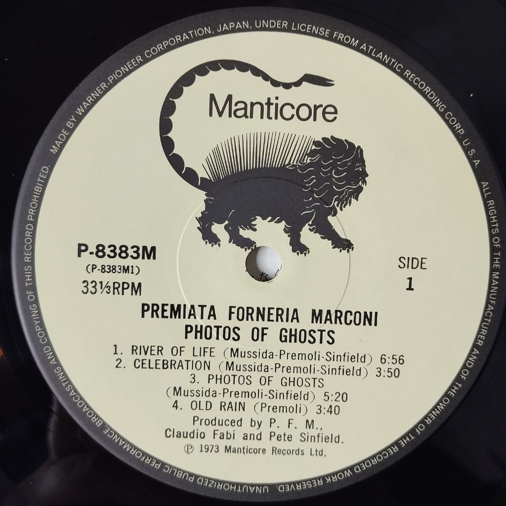 Винтажная виниловая пластинка LP Premiata Forneria Marconi Photos Of Ghosts (Japan 1973) (Obi) River Of Life