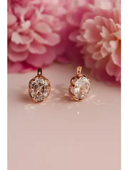 Серьги серебряные с горным хрусталем