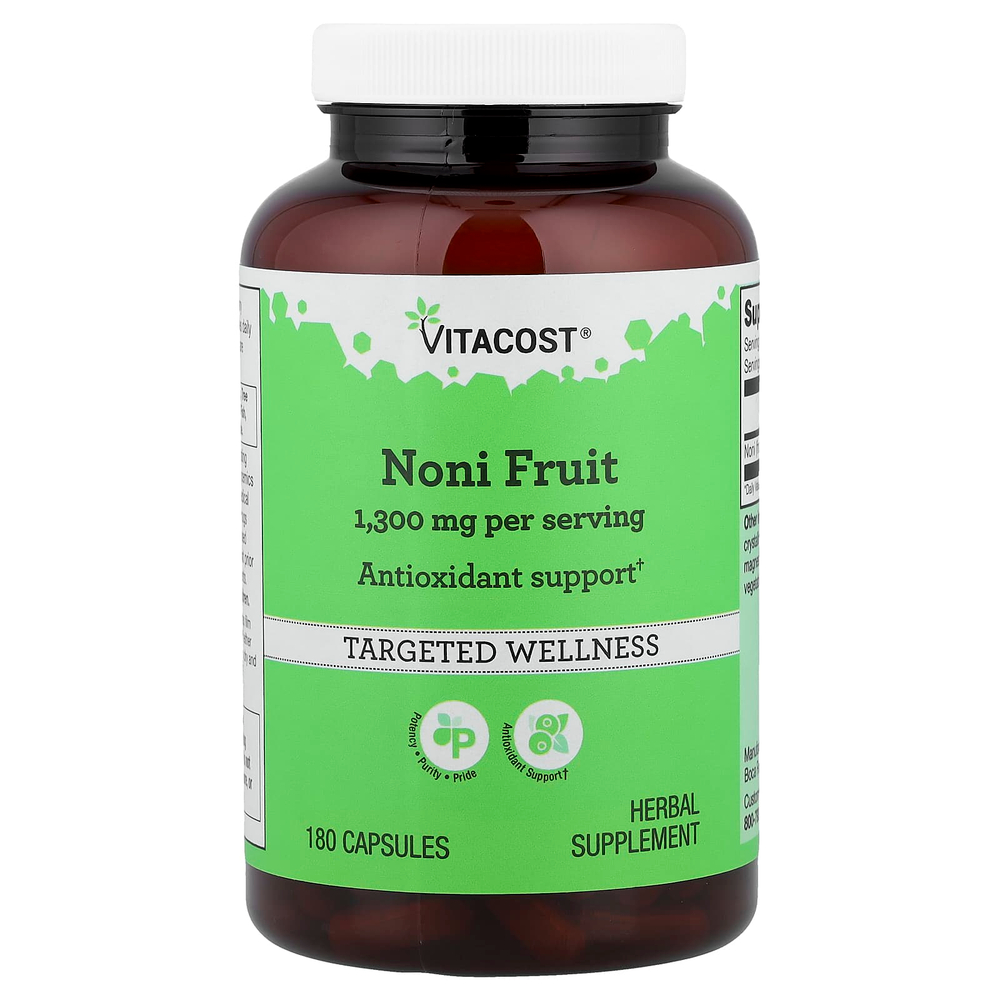 Vitacost, плоды нони, 180 капсул (650 мг в 1 капсуле)