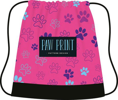 Сумка для сменной обуви цветная, ткань, дизайн 420/340 "Лапки" (Пчёлка)