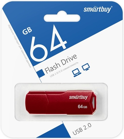 64GB USB Smartbuy Clue burgundy