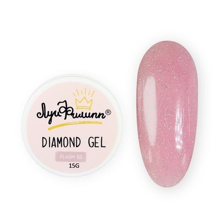 Луи Филипп Diamond Flash Gel 02 - Светоотражающий гель для наращивания, 15мл