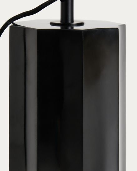 Напольная лампа Ideala из тонированного стекла и черного мрамора