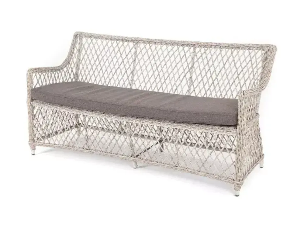 "Латте" диван двухместный из искусственного ротанга, цвет бежевый