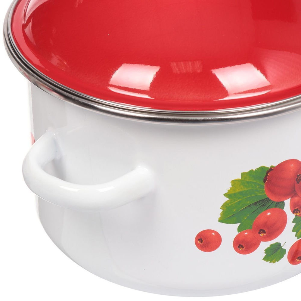 Набор эмалированной посуды 6 пр, кастрюли 2,3,4 л, Сиб товары, Калина красная 15, N15BY84/N15B84