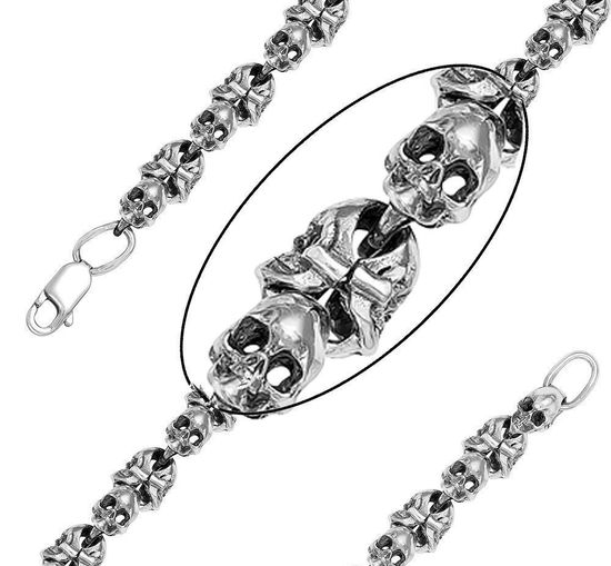 Цепь литая. Черепа.