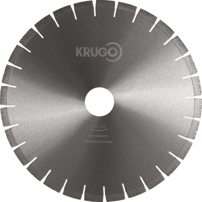 Диск алмазный сегментный по граниту, бесшумный KRUGO 400x40x3,6x60x15mm, BSG16B